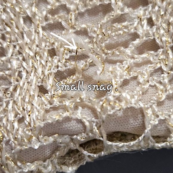 JS Collections Cream w/Gold Fleck Sparkle Sleeveless Crochet Maxi Dress,Size 8 - Picture 14 of 16